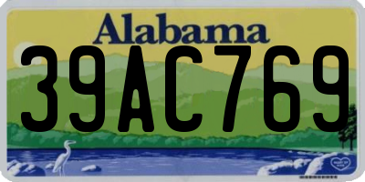 AL license plate 39AC769
