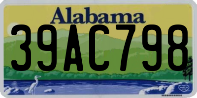 AL license plate 39AC798