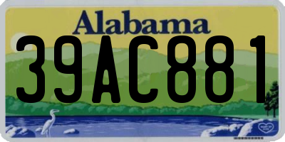 AL license plate 39AC881