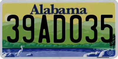AL license plate 39AD035