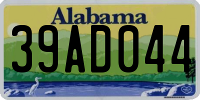 AL license plate 39AD044