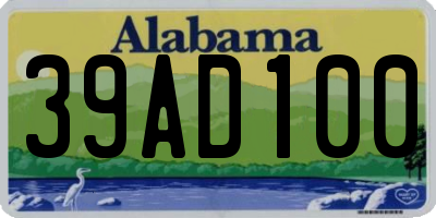 AL license plate 39AD100