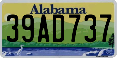 AL license plate 39AD737