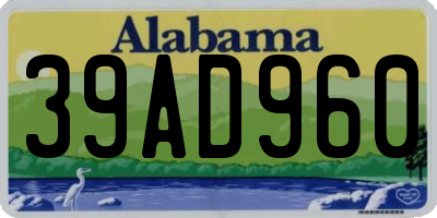 AL license plate 39AD960