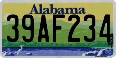 AL license plate 39AF234