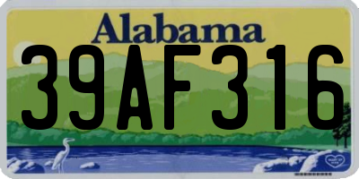 AL license plate 39AF316