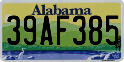 AL license plate 39AF385