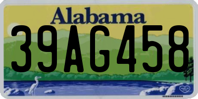 AL license plate 39AG458