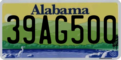 AL license plate 39AG500