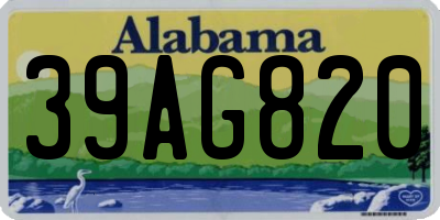 AL license plate 39AG820