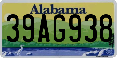 AL license plate 39AG938
