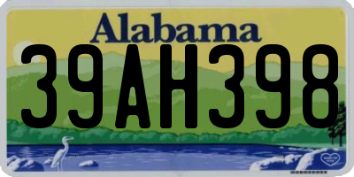 AL license plate 39AH398