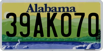 AL license plate 39AK070
