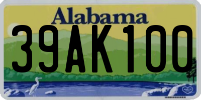 AL license plate 39AK100