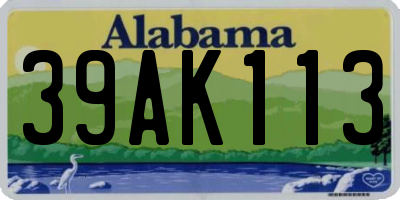 AL license plate 39AK113
