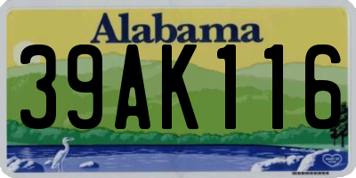 AL license plate 39AK116
