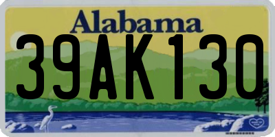 AL license plate 39AK130