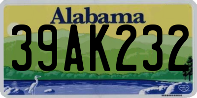 AL license plate 39AK232