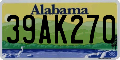 AL license plate 39AK270