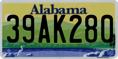 AL license plate 39AK280