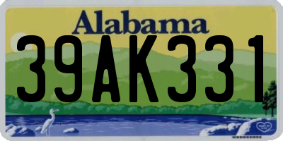 AL license plate 39AK331