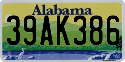 AL license plate 39AK386