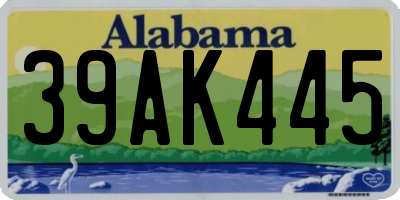 AL license plate 39AK445