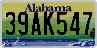 AL license plate 39AK547