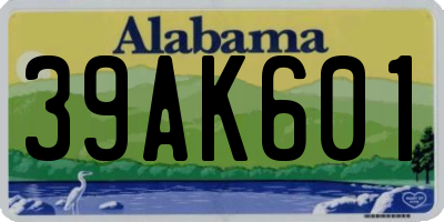 AL license plate 39AK601
