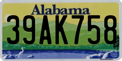 AL license plate 39AK758