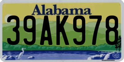 AL license plate 39AK978
