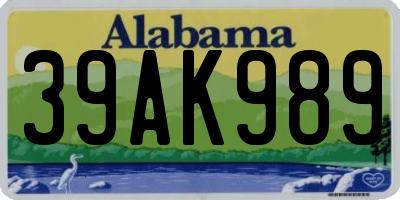 AL license plate 39AK989