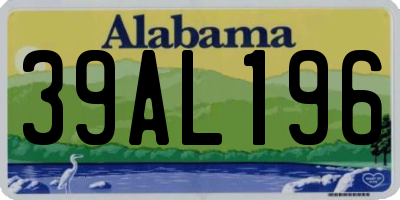 AL license plate 39AL196