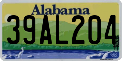 AL license plate 39AL204