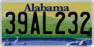 AL license plate 39AL232