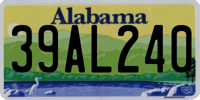 AL license plate 39AL240