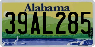 AL license plate 39AL285