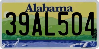 AL license plate 39AL504