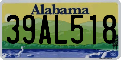 AL license plate 39AL518