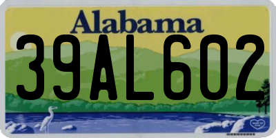 AL license plate 39AL602