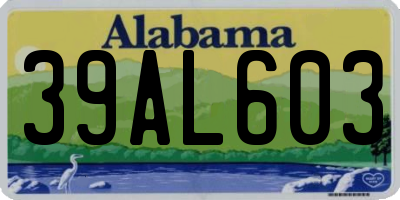 AL license plate 39AL603