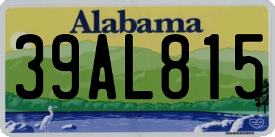 AL license plate 39AL815