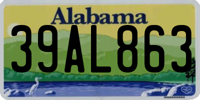 AL license plate 39AL863