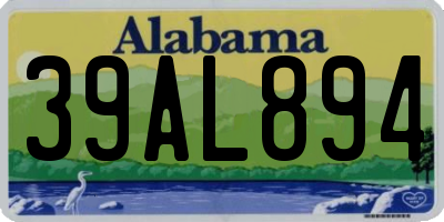 AL license plate 39AL894