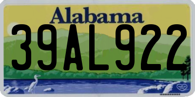 AL license plate 39AL922