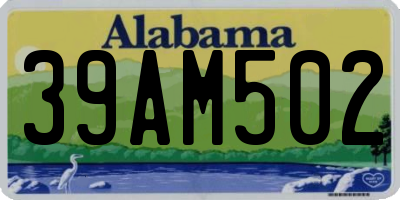 AL license plate 39AM502