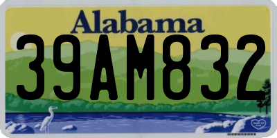AL license plate 39AM832