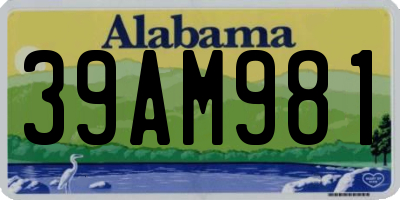 AL license plate 39AM981