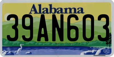 AL license plate 39AN603