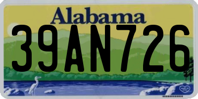 AL license plate 39AN726